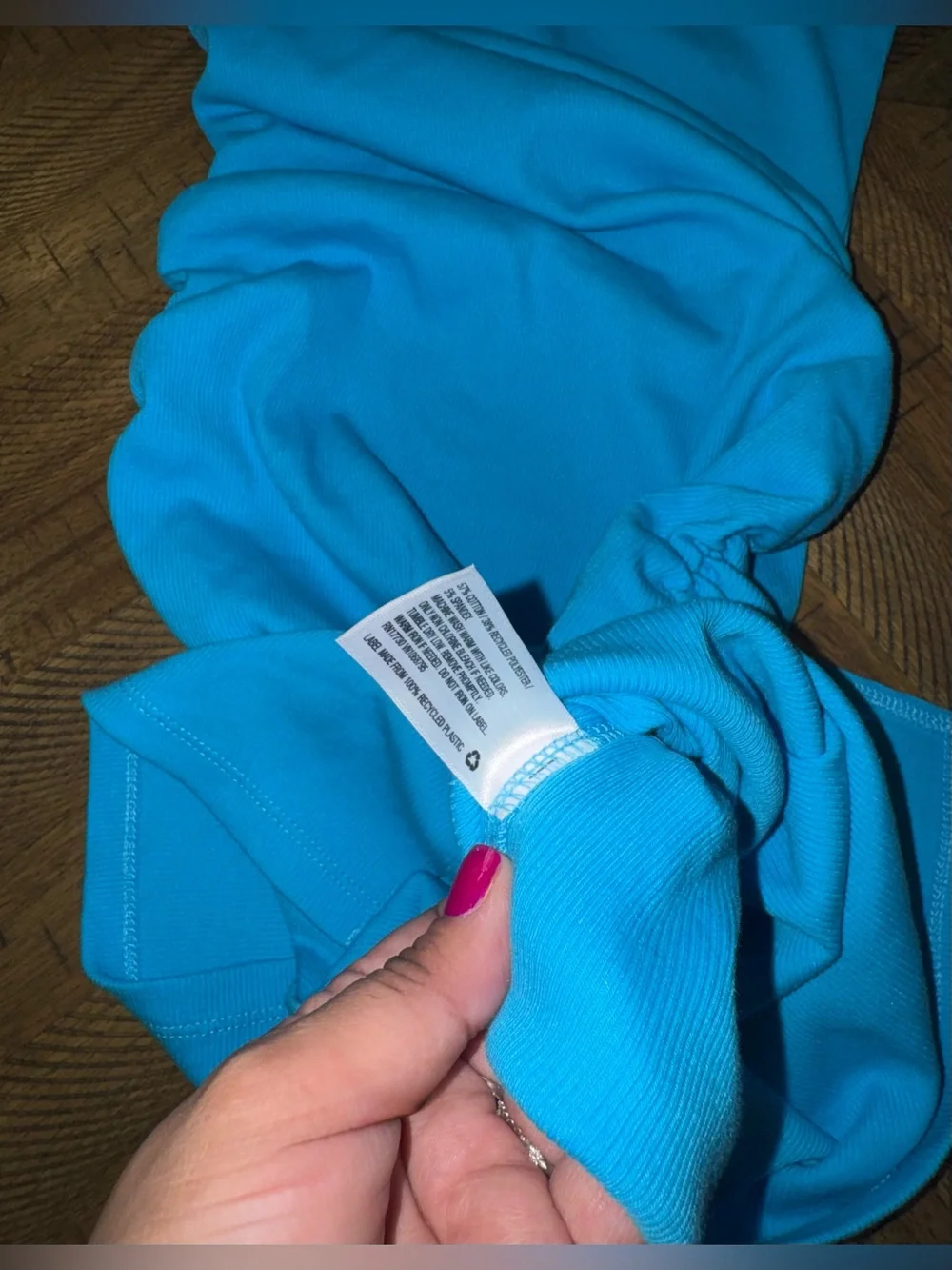 🩵 Bright Turquoise Blue V-Neck Midi Ruched Dress w/ Low Side Slit - size Small - Picture 7 of 15